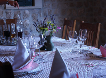 Dining table in Croatian home